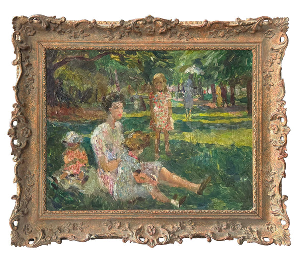 The Artist s Wife And Three Of Their Children In The Park By Charles the-artist-s-wife-and-three-of-their-children-in-the-park-by-charles