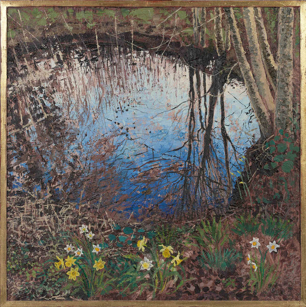 Alex Uxbridge original painting 'Pond Reflection, Spring' Panter and Hall