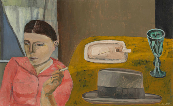 Simon Quadrat PPRWA NEAC British artist 'Woman Seated by a Hat