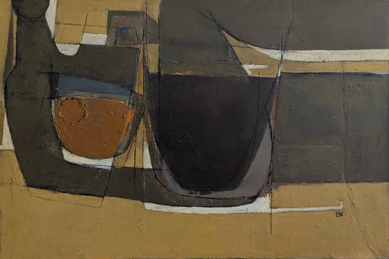 Fragmented Nude in Ochre and Brown