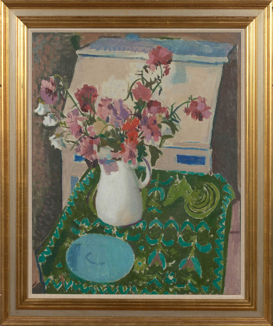 Sweet Peas in a White Jug