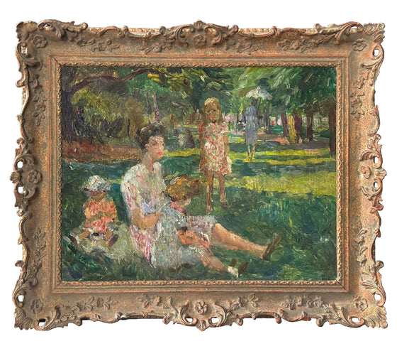 The Artist's Wife and three of their Children in the Park