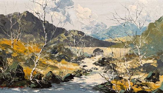 Silver Birches on the river bank