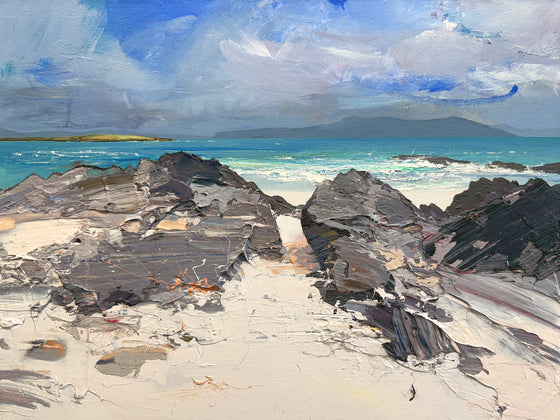 Beach Path through the Rocks to an Emerald Tide, Iona