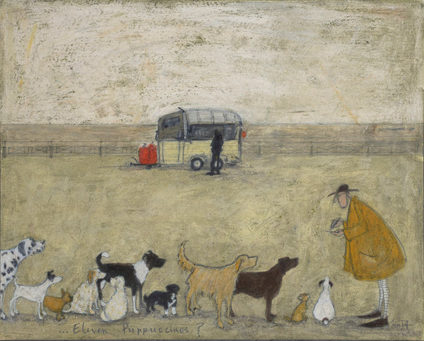 Sam Toft original painting 'Eleven puppuccinos' – Panter and Hall