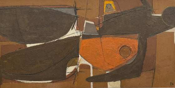 Fragmented Figure with Orange Form