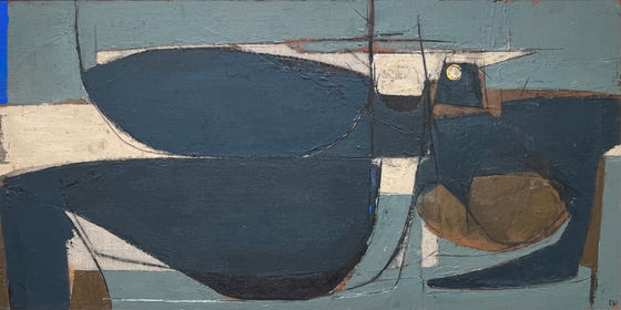 Reclining Form with Blue Stripe