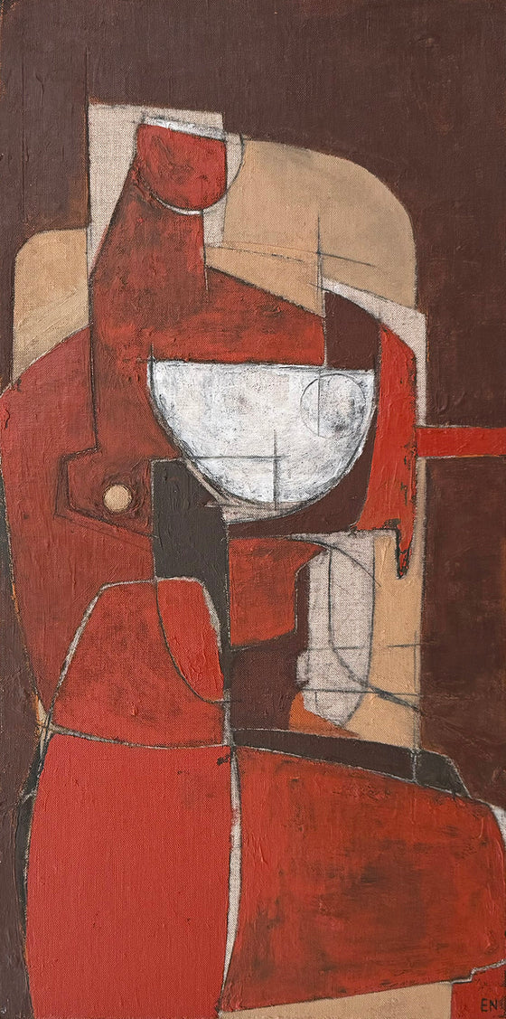 Reconstructed Red Nude Seated