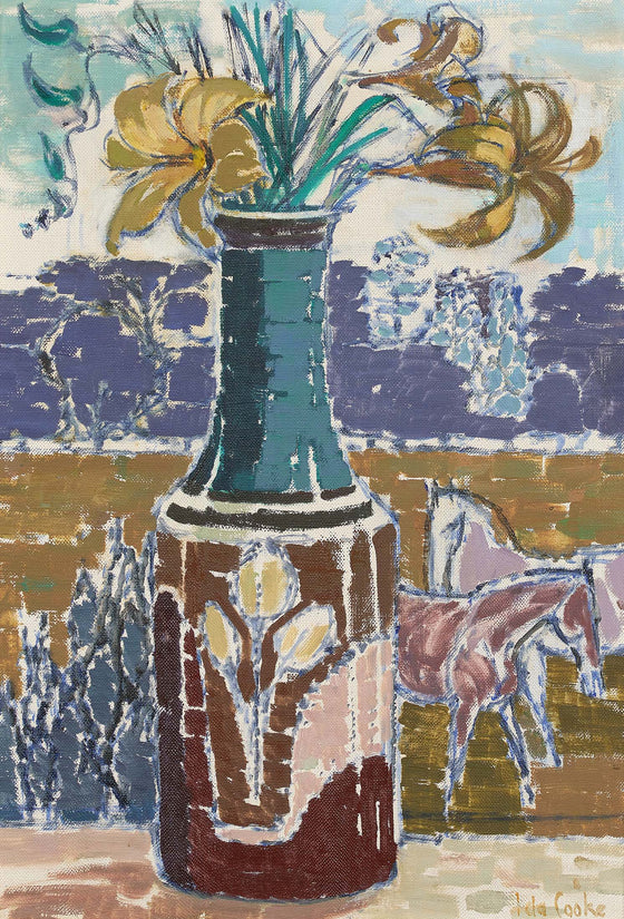 Flowers in Tall Vase