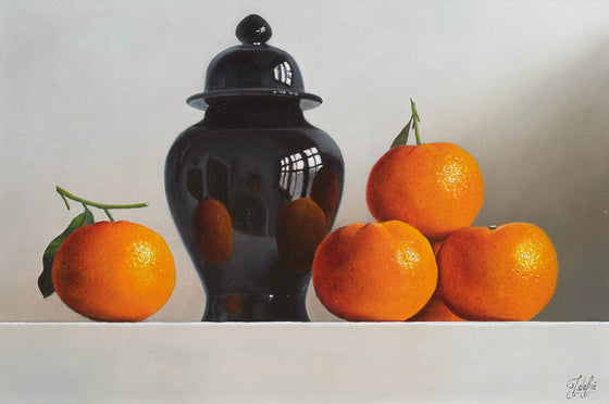 Tangerines in reflection