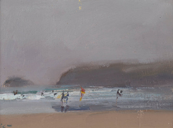 Surfers in the Mist