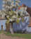Blue House with Pear Blossom II