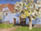 Blue House with Pear Blossom I