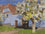 Blue House with Pear Blossom I