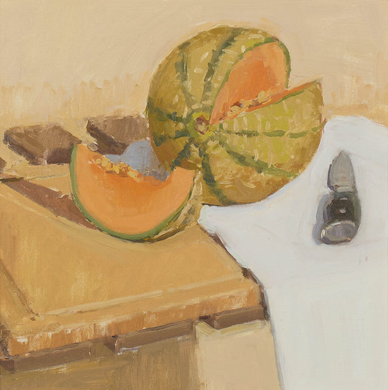 Melon with Knife