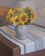 Sunflowers with Blue-Striped Cloth