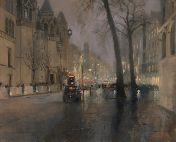 Nightfall, Fleet Street and the Royal Courts of Justice