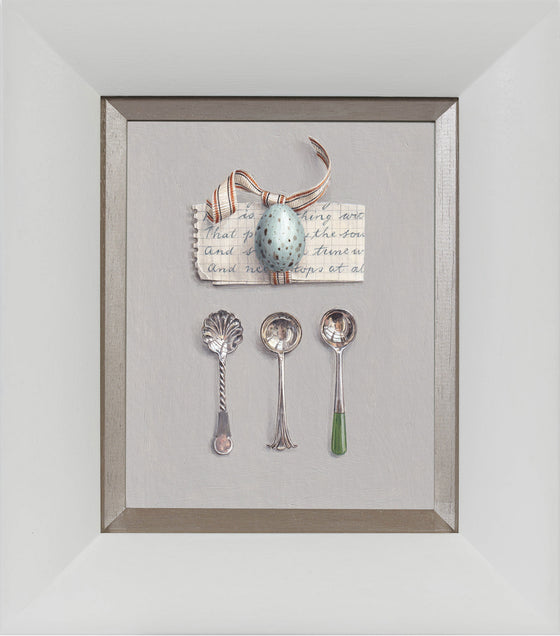 Poem with Egg and Three Condiment Spoons