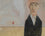 Man in a black striped suit