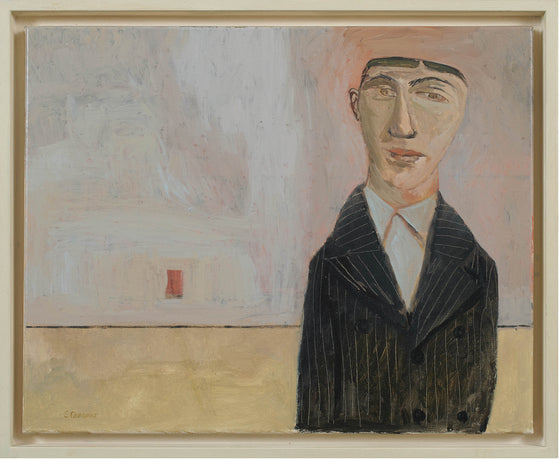 Man in a black striped suit