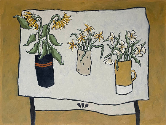 Sunflower and Three Pots