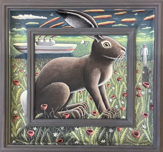 Coastal Hare in Poppy Field