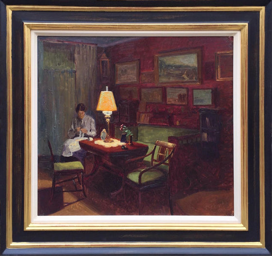 Sewing by Lamplight
