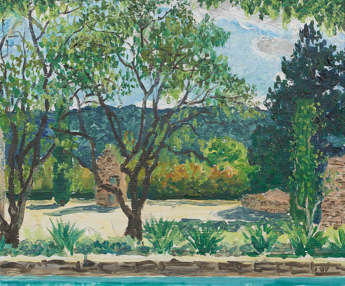 Alex Uxbridge original painting 'By the Pool, Provence' Panter and Hall