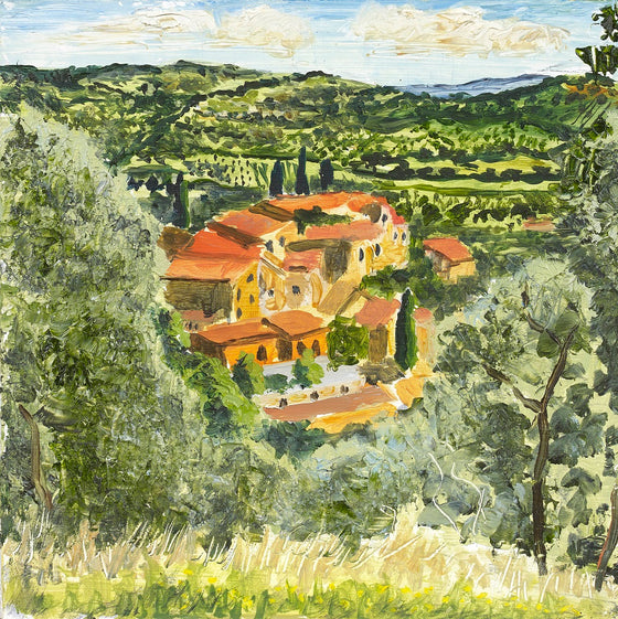 Umbrian Roofs, Framed by Olives