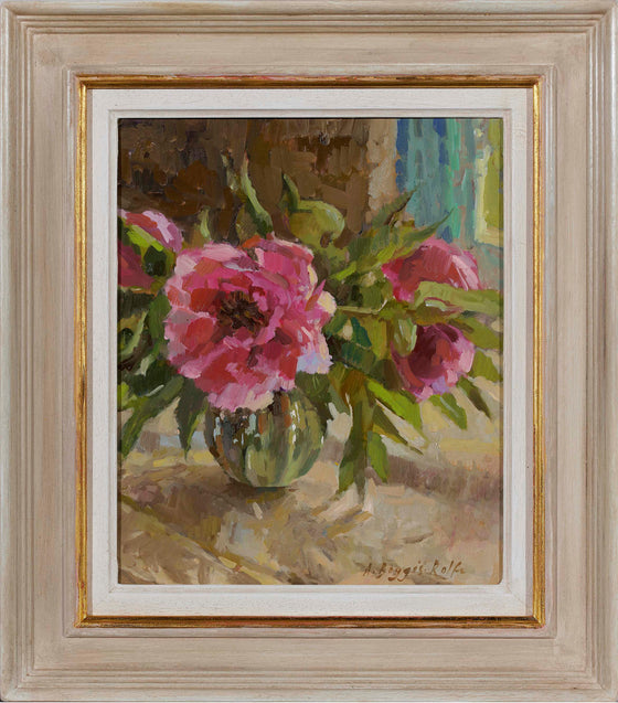 Alice Boggis-Rolfe contemporary British artist 'Peonies' framed