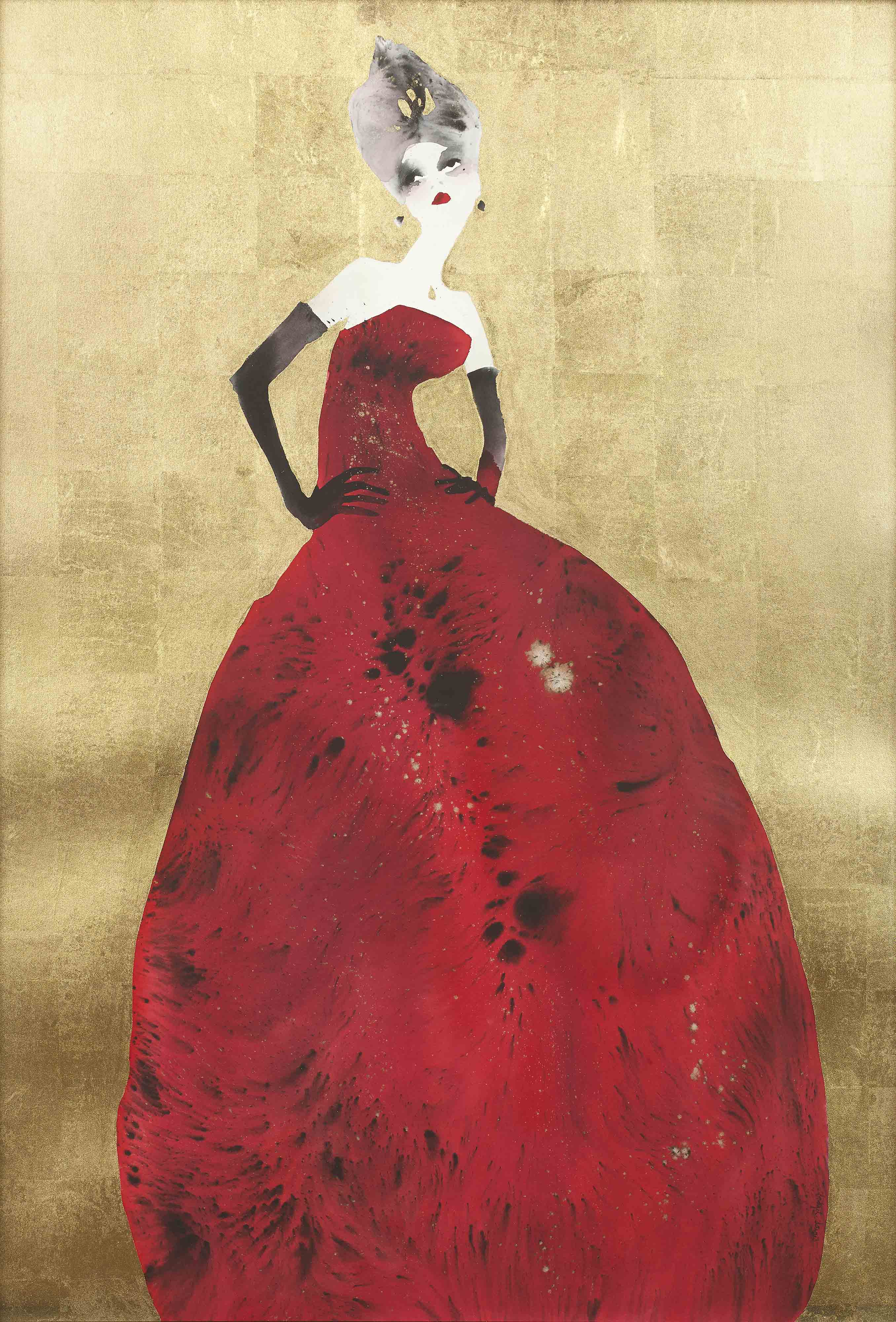 Bridget Davies Contemporary British Artist Scarlett in Gold – Panter and  Hall