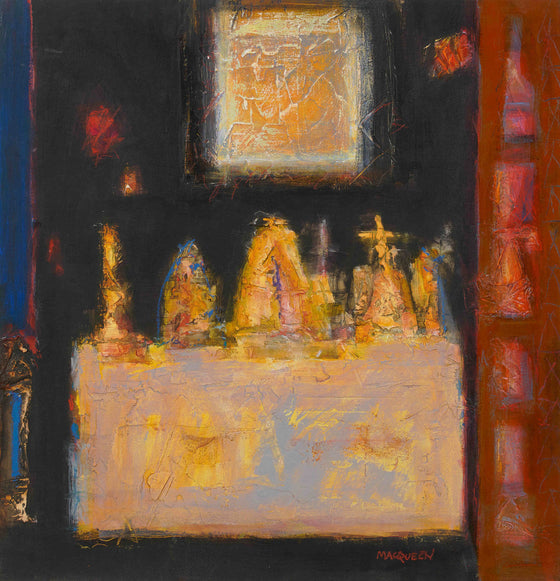 Charles MacQueen RSW RGI Scottish Abstract Artist 'Side Altar, Spoleto'