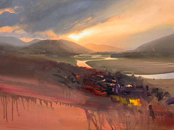 The River Dee in the Evening Sun at Braemar
