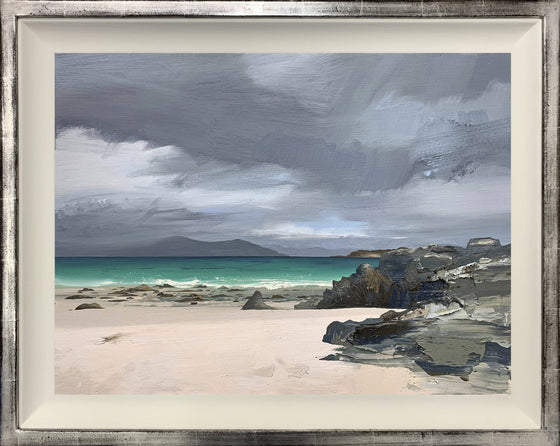 Emerald Green Sea and Dark Clouds over Mull