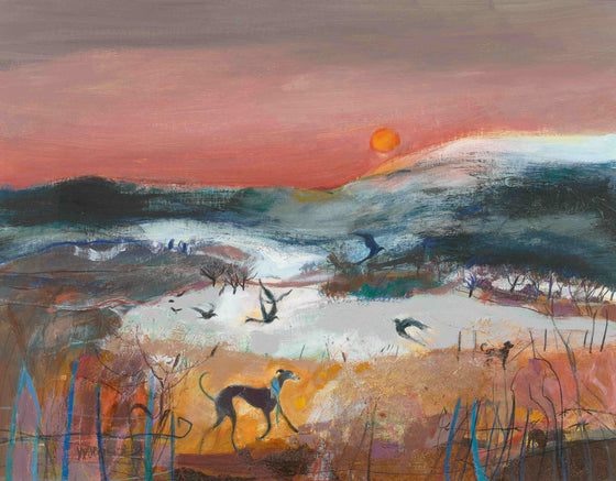 Contemporary Scottish Landscape by Scottish artist Christine Woodside 'Sundown, Fife'