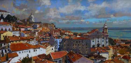 David Sawyer View over the Amalfa, Lisbon unframed