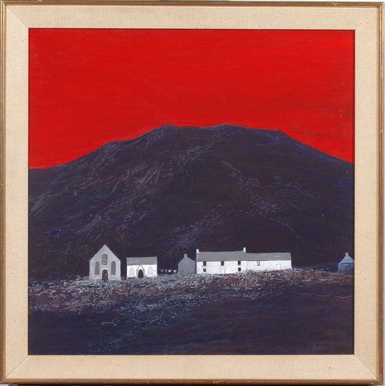 David Humphreys (born 1937) British artist 'In the Shadow of the Mountain' framed