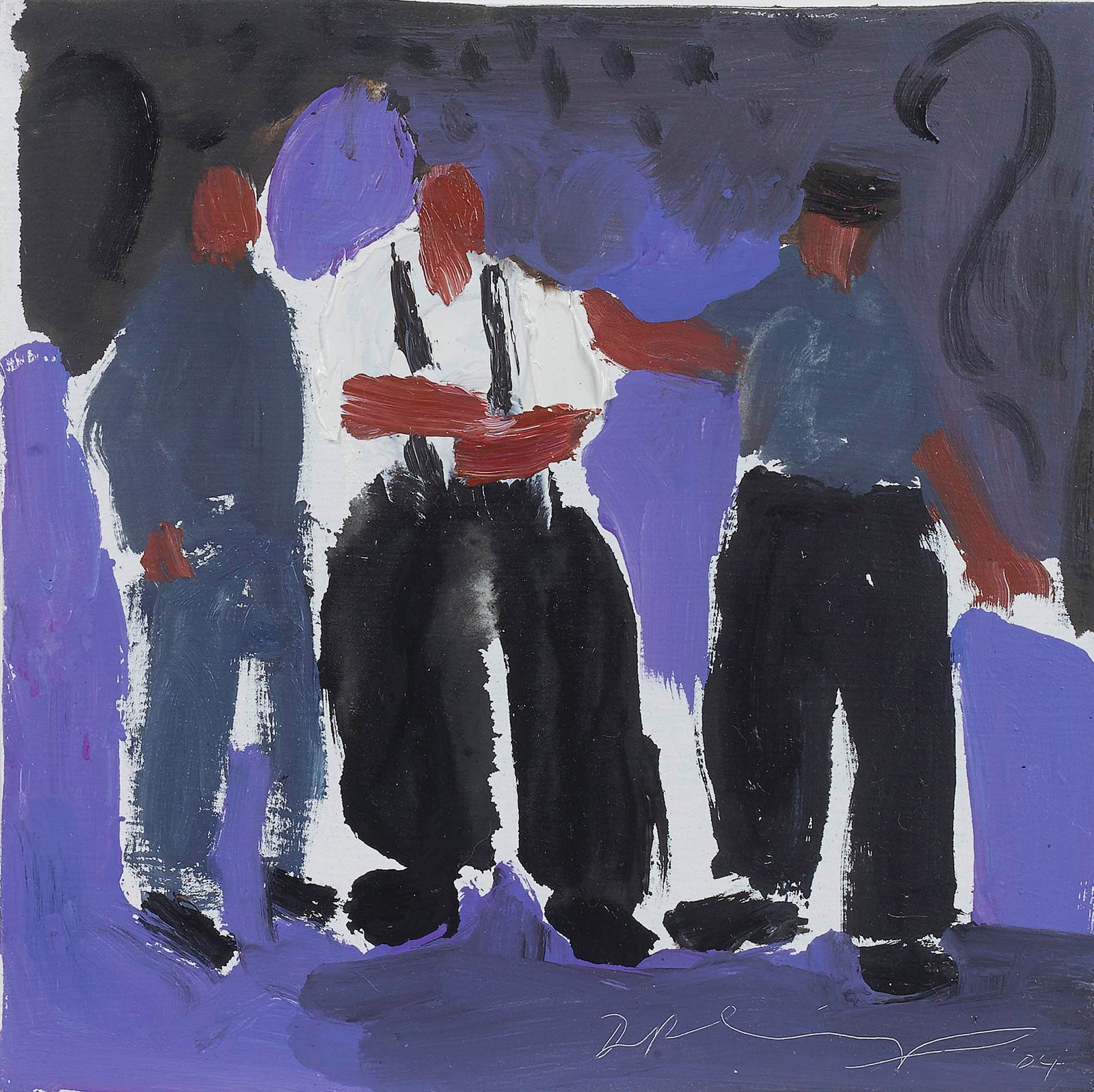 David Ralph Simpson Contemporary British abstract art 'Three Friends ...