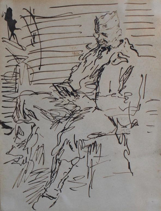 Seated Soldier Reading