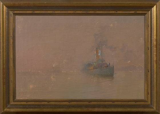 Arvid Johanson (1862-1923) Modern Swedish painter 'Steamer in Fog' framed