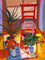 Still Life with Red Chair and Poppies
