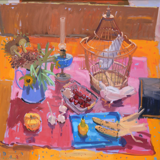 Still Life on Pink and Blue