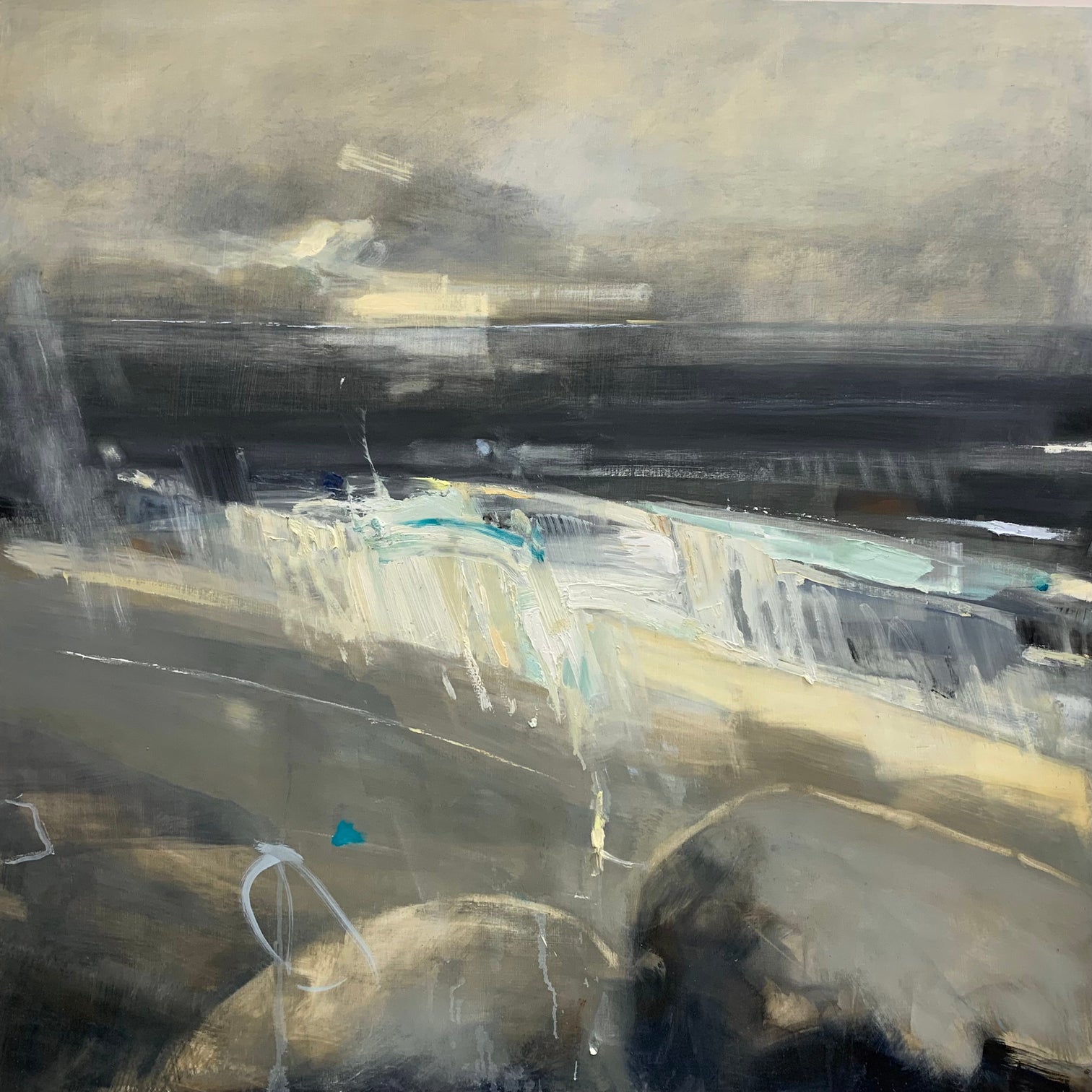 Hannah Woodman Cornish painter 'Evening Light, Storm Coming, Gwithian
