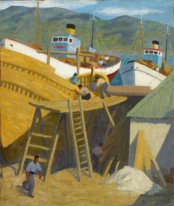 Boat Builders in a Mediterranean Harbour