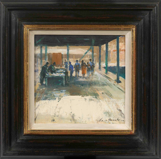 Inspecting the Catch by Ian Houston framed