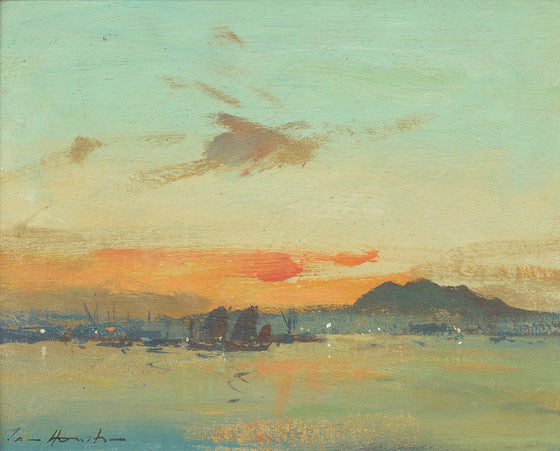 Junks at Sundown, Hong Kong by Ian Houston