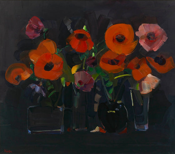 Poppies on Black