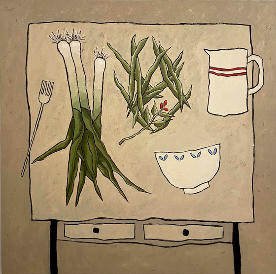 'Jane Hooper - Leeks and Runners'