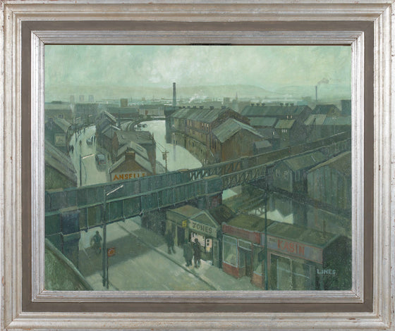 John Lines RBSA RSMA (born 1938) Modern British Artist 'City Morning' framed