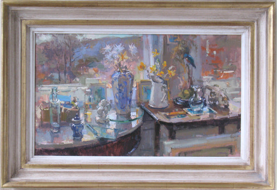 John Martin Studio Window with Kingfisher framed